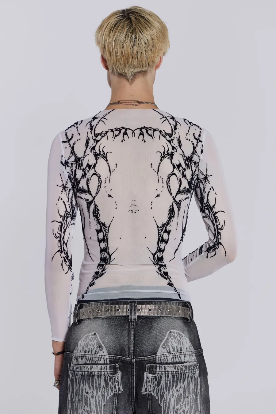Jaded London T-Shirts*White Wings Mesh Top