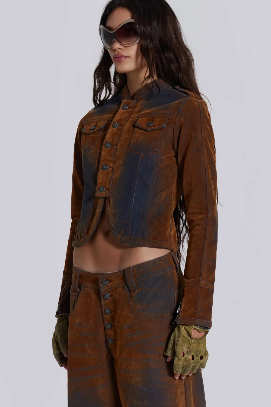 Jaded London *Zebe Velvet Touch Jacket